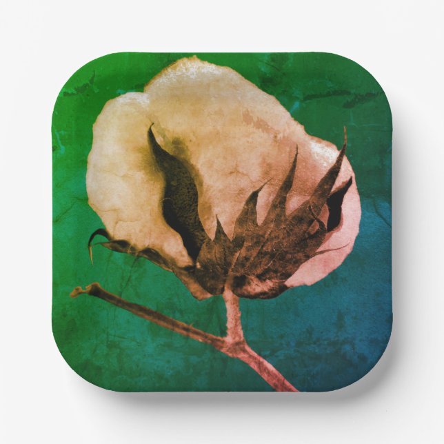 Cotton Boll Paper Plate (Front)