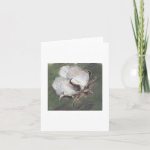cotton boll with green background card