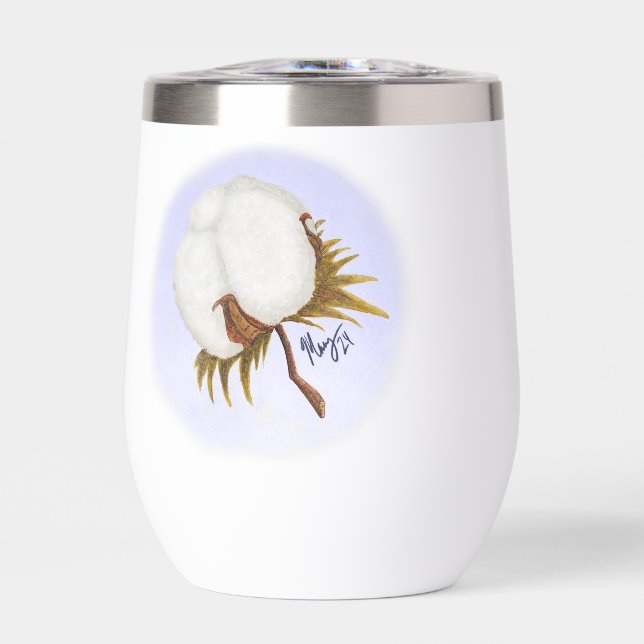 cotton bolls insulated tumbler (Front)