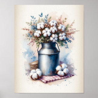 Cotton Bouquet in a Milk Can 5 Poster