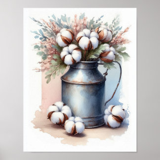 Cotton Bouquet in a Milk Can 8 Poster