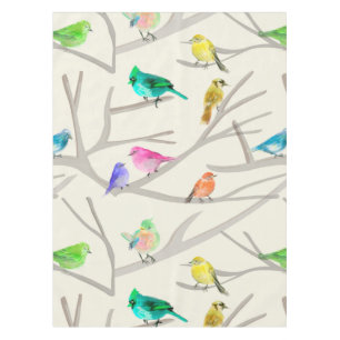 Cotton Butter, 52" x 70" Birds Tablecloth