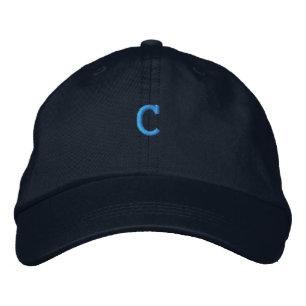Cotton C -Initial Letter Monogram Handsome-Hat Embroidered Hat