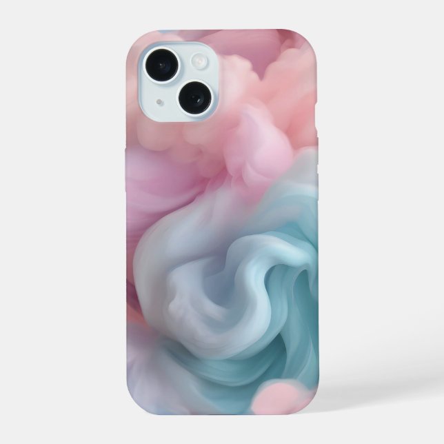 Cotton Candy Abstract iPhone 15 Case (Back)