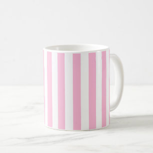 Cotton Candy and White Vertical Stripes Coffee Mug