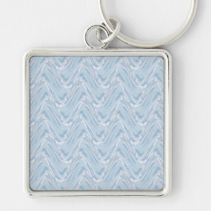 Cotton Candy Blue Abstract Keychain