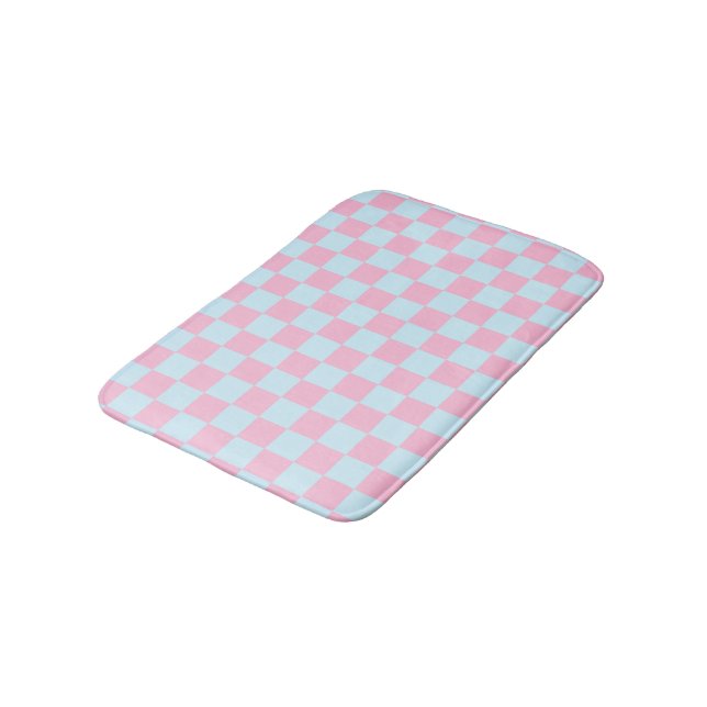 Cotton Candy Chequerboard Bath Mat (Angled)