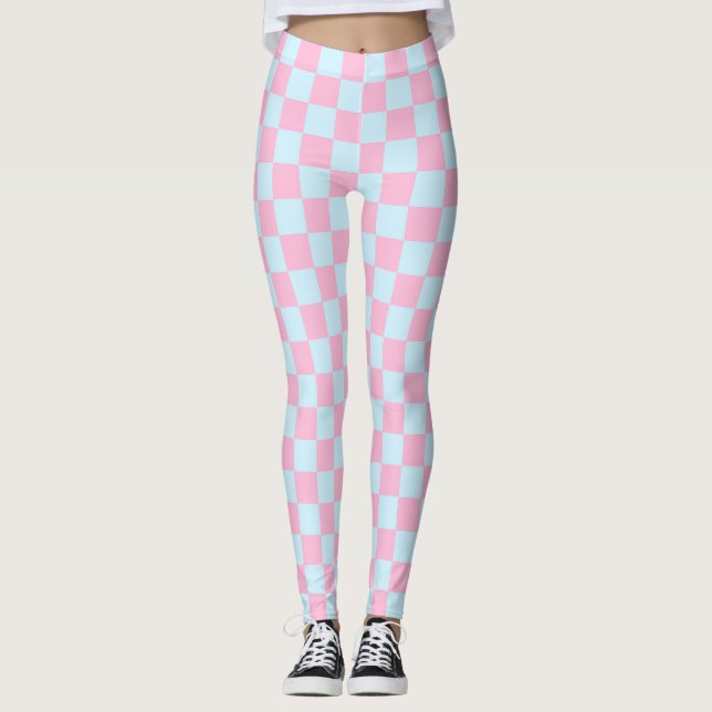 Cotton Candy Chequerboard Leggings (Front)