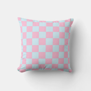 Cotton Candy Chequerboard Throw Pillow