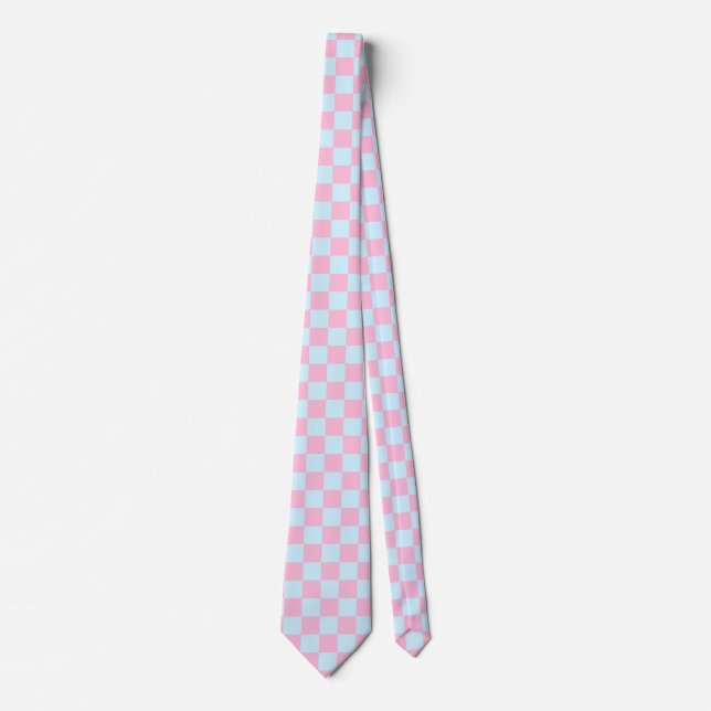 Cotton Candy Chequerboard Tie (Front)