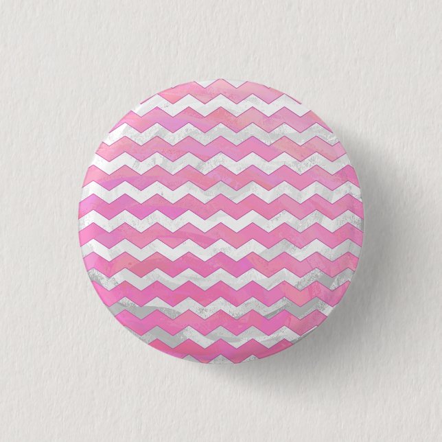 Cotton Candy Chevon Pattern 1 Inch Round Button (Front)