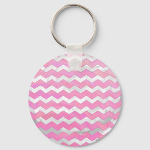 Cotton Candy Chevon Pattern Keychain