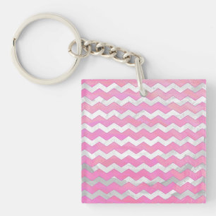 Cotton Candy Chevon Pattern Keychain