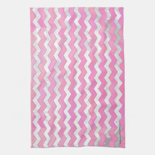 Cotton Candy Chevon Pattern Kitchen Towel