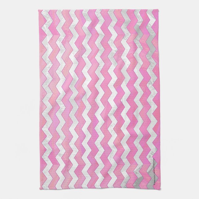 Cotton Candy Chevon Pattern Kitchen Towel (Vertical)