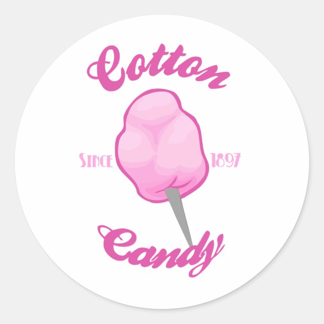 Cotton candy classic round sticker (Front)