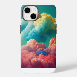 Cotton Candy Clouds Personalized iPhone 14 Case