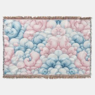 Cotton Candy Clouds Throw Blanket