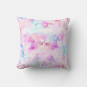 Cotton Candy Colours Watercolor Glam Throw Pillow