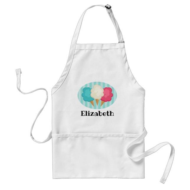Cotton Candy Cute Personalized Standard Apron (Front)