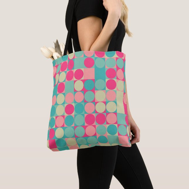 Cotton Candy Dot Matrix Tote Bag (Close Up)