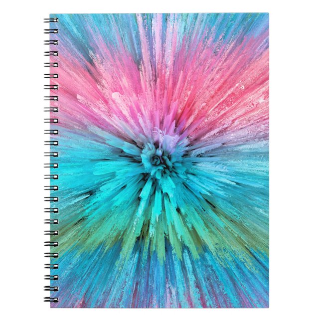 Cotton Candy Energy Burst Fractal Art Notebook (Front)