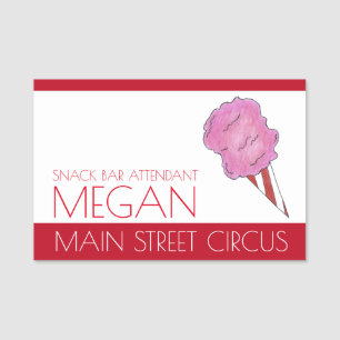 Cotton Candy Floss Carnival Circus Snack Bar Food Name Tag