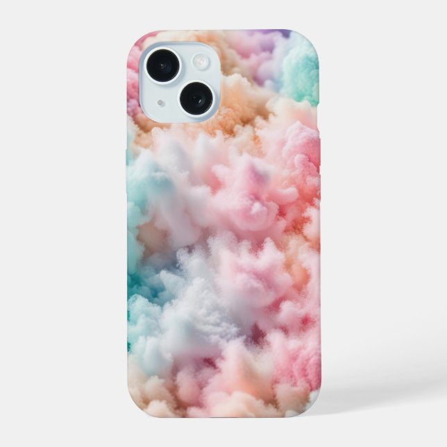 Cotton Candy Fluff iPhone 15 Case (Back)