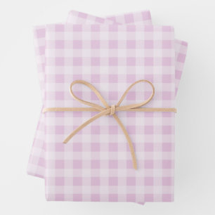 Cotton Candy Gingham Wrapping Paper Sheets