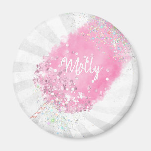Cotton candy glitter cute pink girly magnet