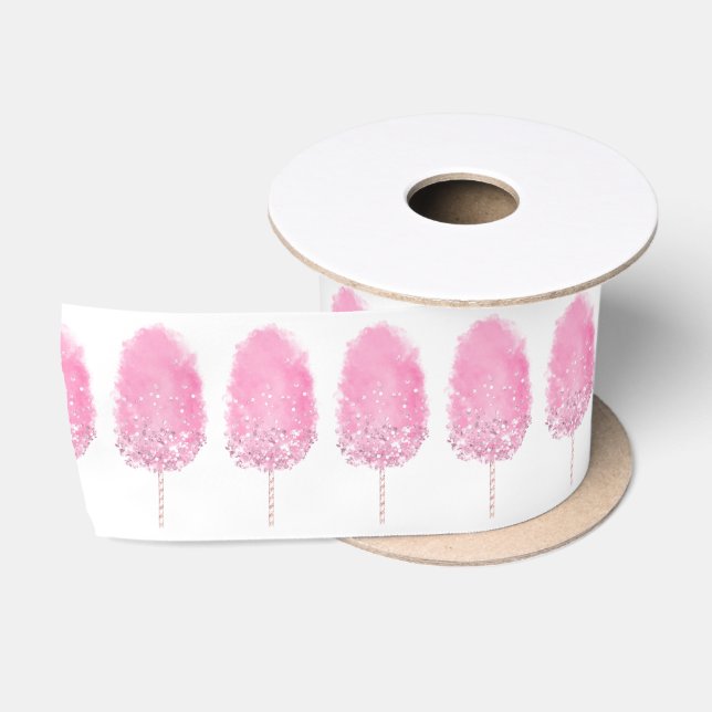Cotton candy glitter cute pink girly  satin ribbon (Spool)