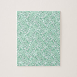Cotton Candy Green Abstract Jigsaw Puzzle