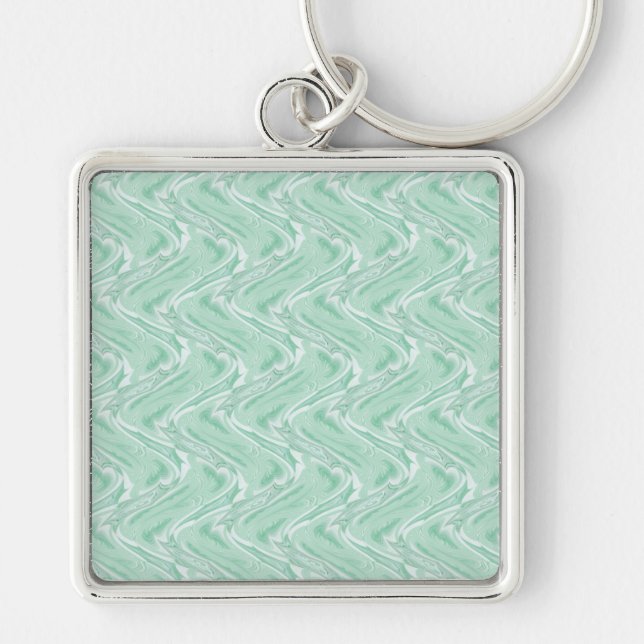 Cotton Candy Green Abstract Keychain (Front)