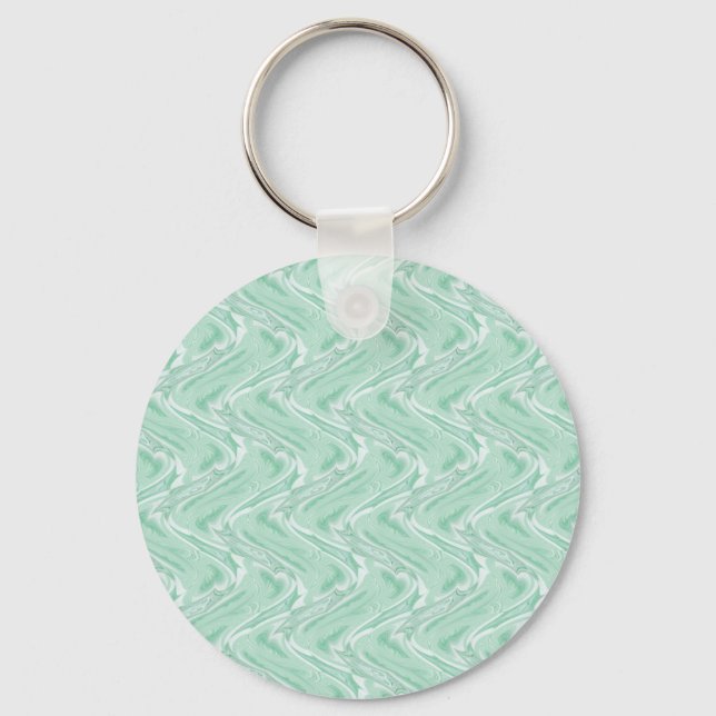 Cotton Candy Green Abstract Keychain (Front)