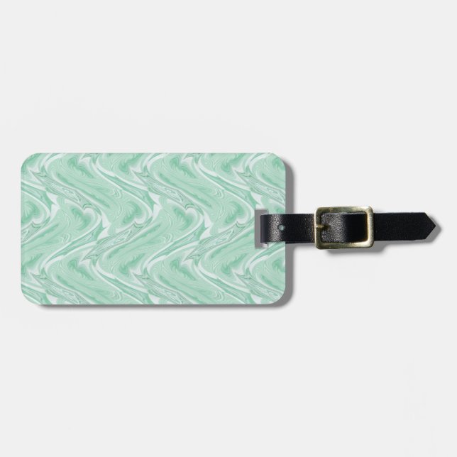 Cotton Candy Green Abstract Luggage Tag (Front Horizontal)