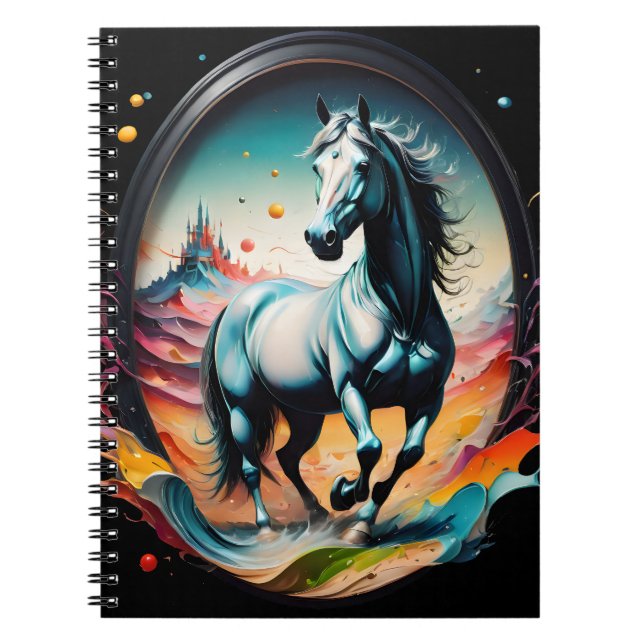 "Cotton Candy Horse" Art Spiral Notebook (Front)
