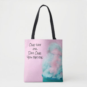 cotton candy in ice cream cone tote bag