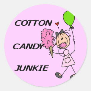 Cotton Candy Junkie Tshirts and Gifts Classic Round Sticker
