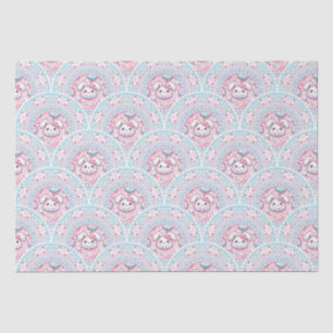 Cotton Candy Kawaii Bunny Mandala Art Deco Scallop Tissue Paper