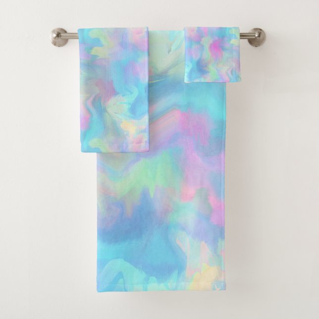 Cotton Candy Marble Bath Towel Set (Insitu)