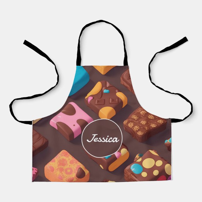 Cotton candy Mosaic Colourful Personalized Pattern Apron (Front)