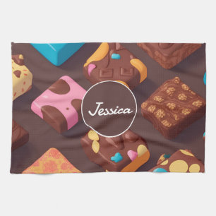 Cotton candy Mosaic Colourful Personalized Pattern Kitchen Towel