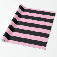 Cotton Candy Pink Black XL Stripes Pattern V