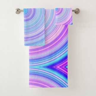 Cotton Candy Pink Blue Bath Towel Set