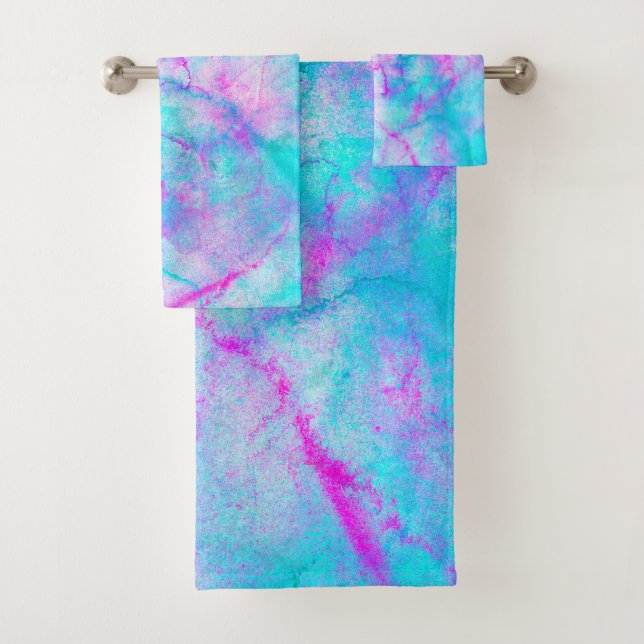 Cotton Candy Pink & Blue Watercolor Wash Stain (En situation)