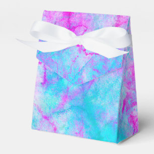 Cotton Candy Pink & Blue Watercolor Wash Stain Favor Box