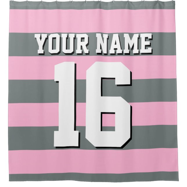 Cotton Candy Pink Charcoal Sports Jersey Stripe (Front)
