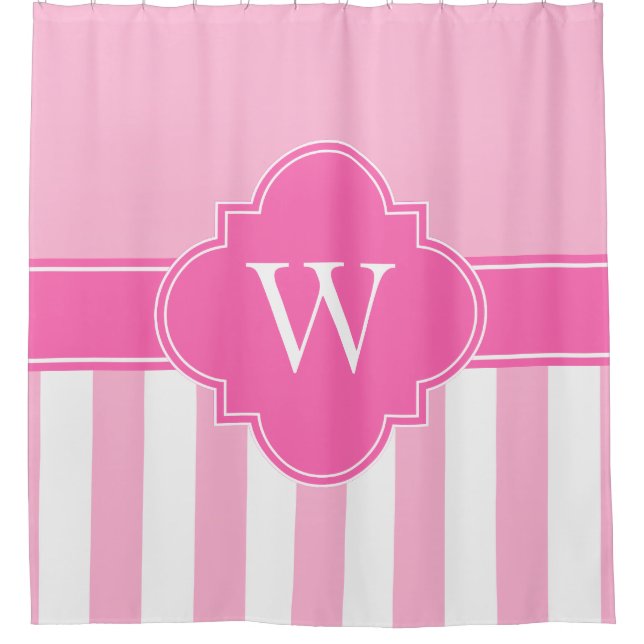 Cotton Candy Pink LG Stripe 1CBR Hot Pink Monogram (Front)