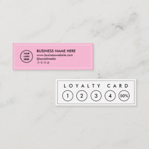 Cotton Candy Pink Mini Chic Modern Minimalist Loyalty Card