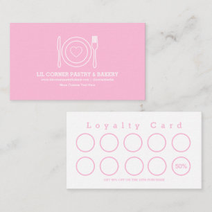 Cotton Candy Pink Minimalist Food Business Reward Loyalty Card
